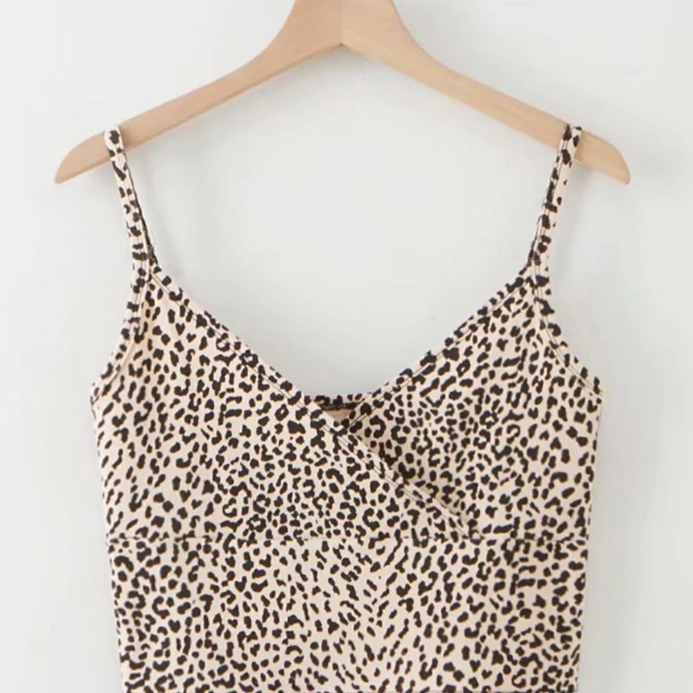 Leopard Print Surplice Cami Top